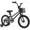 Costway 16\" Velo Pour Enfants Avec Roues D'entrainement Guidon Et Frein A Main Reglable Noir