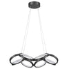 Lustre Philo de Dainolite en silicone blanc qui diffuse la lumière, avec fini noir mat et ampoule de 64 W