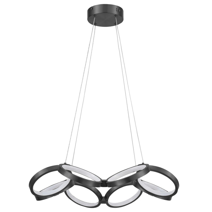 Lustre Philo de Dainolite en silicone blanc qui diffuse la lumière, avec fini noir mat et ampoule de 64 W