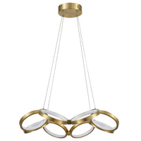 Lustre Philo e Dainolite en silicone blanc qui diffuse la lumière, avec fini laiton vieilli et ampoule de 64 W