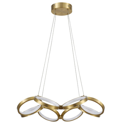 Dainolite Philo Chandelier 64w Aged Brass White Silicone Diffuser Lamp|Lustre Philo e Dainolite en silicone blanc qui diffuse la lumière, avec fini laiton vieilli et ampoule de 64 W
