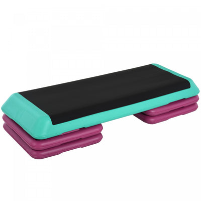Soozier 3-Level Aerobic Stepper, 3.9"/5.9"/7.9" Steppers for Exercise Workout with Non-Slip Top, Compact Fitness Equipment for Home, Office, Indoor, Outdoor, Multicolour