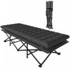 Outsunny Lit de Camping avec Matelas, Lit Pliant Extra Large 80 cm, Noir