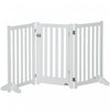 Pawhut Barriere Pliable Pour Chien Avec Porte, Barriere Autoportante A 3 Panneaux Avec Pieds De Soutien, Parc Interieur Pour Chiens De Taille Moyenne Et Inferieure, Blanc