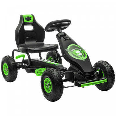 Aosom Kids Pedal Go Kart, Ride On Toys For Boys Girls With Ergonomic Adjustable Seat, Rubber Wheels |Aosom Go Kart A Pedales Pour Enfants, Jouets A Enfourcher Pour Garcons Et Filles Avec Siege Ergonomi