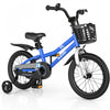Velo Costway 16\" Pour Enfants Avec Roues D'entrainement Amovibles Et Panier Pour 4-7 Ans Bleu