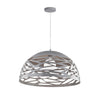 Luminaire suspendu Coral de Dainolite de 16 po de diamètre, avec fini gris et 1 ampoule