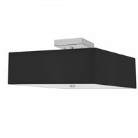 Plafonnier semi-affleuré Seren de Dainolite avec abat-jour noir, fini chromé poli et 3 ampoules