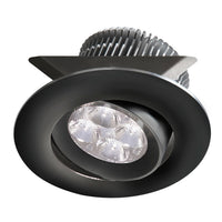 Luminaire cylindrique à encastrer Smpled de Dainolite avec intensité variable, angle d’inclinaison réglable, fini noir et ampoule de 8 W