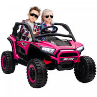 Qaba Vus 2 Places, Voiture Electrique 24 V 7 Ah Pour Enfants Avec Suspension A Ressort, Telecommande