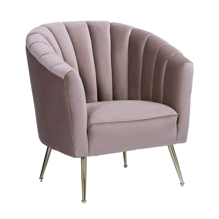 Fauteuil d’appoint Rosemont de Manhattan Comfort en velours - rose tendre et doré