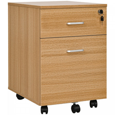 Vinsetto 2 Drawer Filing Cabinet With Lock|Vinsetto Classeur A 2 Tiroirs Avec Serrure