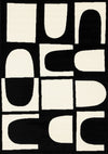 Motif geometrique dynamique noir et blanc Florence, 6'7\" x 9'6\"