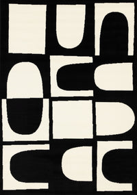 Motif geometrique dynamique noir et blanc Florence, 6'7