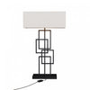 Lampe de table géométrique chic noire de 27 po avec abat-jour cylindrique