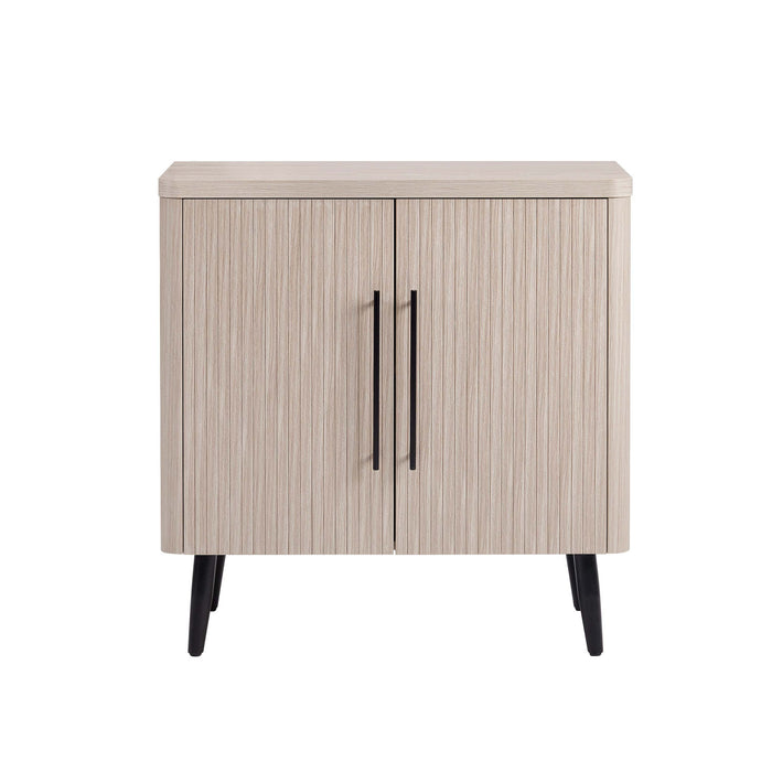 Jodie – Cabinet d’appoint cannele style milieu du siecle de 31\" en chene blanchi