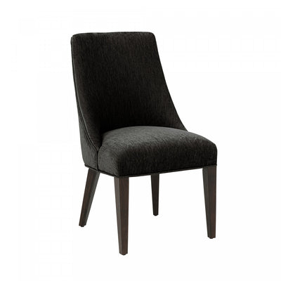 Beever Modern Chenille Wood Dining Chair in Black - Set of 2 | Chaise de salle a manger moderne Beever en bois et chenille noire - Lot de 2
