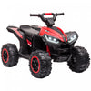 Aosom Quad Pour Enfants 12 V Avec Fonction Avant Et Arriere, Quatre Roues Pour Enfants Avec Roues Resistantes A L'usure, Musique, Vtt Electrique, 3 Ans Et Plus, Rouge