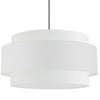 Luminaire suspendu Priya de Dainolite de 30 po de diamètre avec abat-jour blanc, fini chromé poli et 4 ampoules