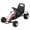 Aosom Pedale Go Kart Enfants Monter Sur Style De Course De Voitures Avec Siege Reglable, Roues En Plastique, Frein A Main Et Levier De Vitesse, Noir