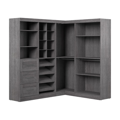 Bestar Pur 83 W Walk-In Closet Organizer - Bark Grey|Organisateur de pièce-penderie Pur de Bestar de 83 po (L) - gris écorce