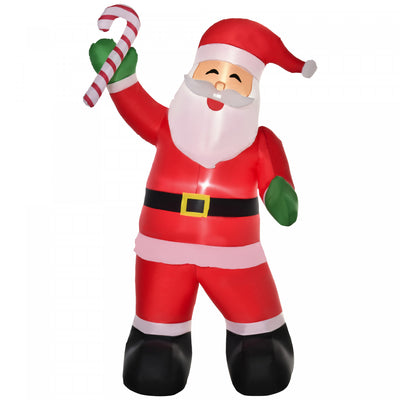 Homcom 8ft Santa Claus Inflatable Christmas Decoration|Homcom Pere Noel Gonflable Rouge