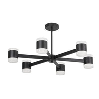 Lustre Wilson de Dainolite en acrylique blanc qui diffuse la lumière, avec fini noir mat et ampoule de 84 W