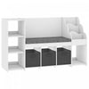 Qaba etagere de rangement enfant avec coin lecture, 3 tiroirs en tissu pour salle de jeux