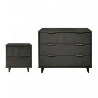  Ensemble de commode 2 pieces Granville Modern en gris charbon