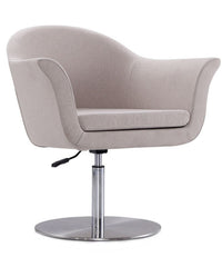 Chaise d’appoint réglable pivotante Voyager de Manhattan Comfort en métal brossé et en tissu - orge