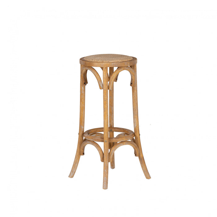 Tabouret bar Rae en rotin et sans dossier - naturel
