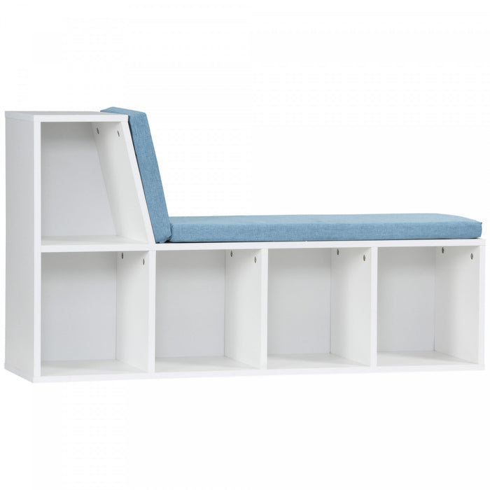 HOMCOM Bibliotheque 5 Cases Coussin Coin Lecture Bleu