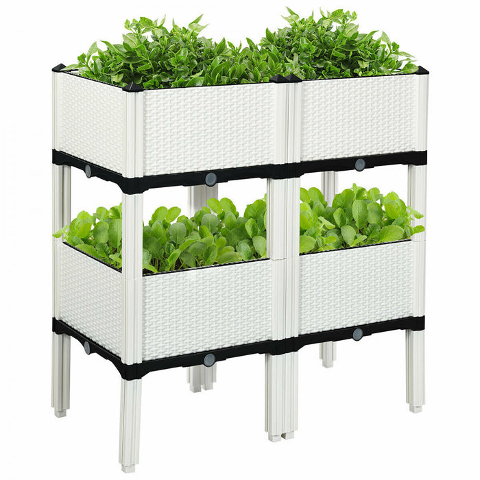 Lot De 4 Jardinieres Sur Pieds Costway