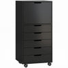 HOMCOM classeur vertical 5 tiroirs sur roulettes verrouillables, noir