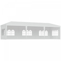 Tente De Fete Portable Outsunny 10 X 28 Pieds, Tonnelle De Fete De Mariage Pour Repas De Jardin Et E