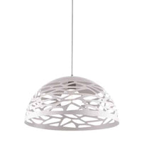 Luminaire suspendu Coral de Dainolite de 16 po de diamètre, avec fini blanc mat et 1 ampoule