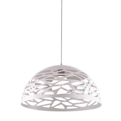 Luminaire suspendu Coral de Dainolite de 16 po de diamètre, avec fini blanc mat et 1 ampoule