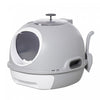 Pawhut Bac A Litiere Couvert, Bac A Litiere Avec Couvercle, Tiroir Ferme Et Lucarne Pour Chats, Facile A Nettoyer, Gris