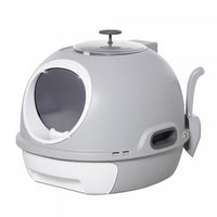 Pawhut Bac A Litiere Couvert, Bac A Litiere Avec Couvercle, Tiroir Ferme Et Lucarne Pour Chats, Faci