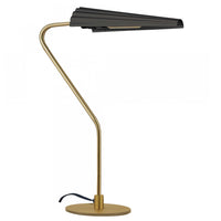 Lampe de table Cassie de Dainolite avec fini laiton vieilli et noir mat et 1 ampoule incandescente