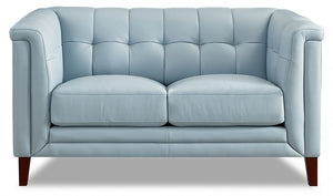 Causeuse Bodie de Hydeline en cuir - bleu spa