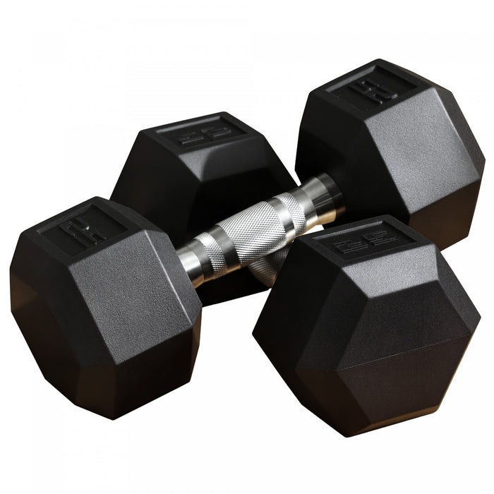 Ensemble d'halteres en caoutchouc Soozier 2 x 25 livres, halteres de main pour l'entrainement physique a domicile, au bureau ou en salle de sport