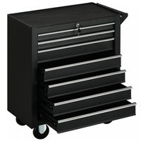 Homcom Coffre A Outils 7 Tiroirs Boite A Outils Mobile Et Verrouillable Avec Poignee Et Roues