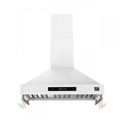 Forno Venezia 36 Inch Wall-Mounted Range Hood, White-FRHWM5503-36WHT | Hotte de cuisiniere murale Venezia de 36 po, blanc-FRHWM5503-36WHT