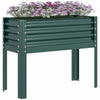Outsunny Lit De Jardin Sureleve , Jardiniere Surelevee Galvanisee, Vert