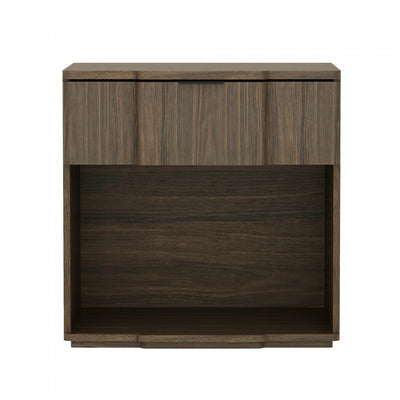 Clive Mid-Century Modern 22" Nightstand in Walnut (1-Drawer) | Table de nuit Clive style milieu du siecle moderne 56 cm en noyer (1 tiroir)