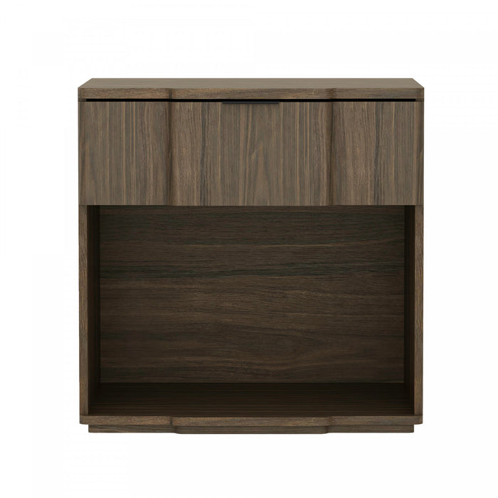 Table de nuit Clive style milieu du siecle moderne 56 cm en noyer (1 tiroir)