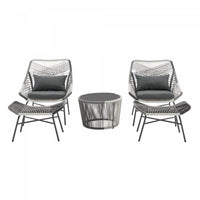  Ensemble de conversation moderne Ashland 5 pieces en gris