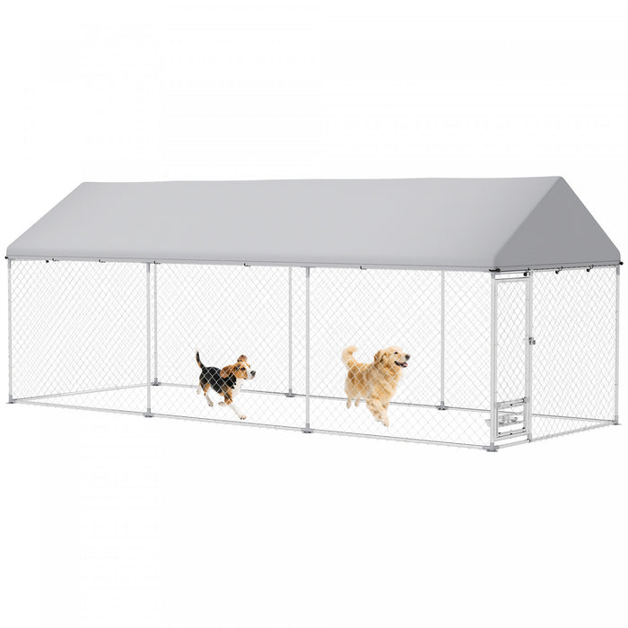 Dog Run W/ Adjustable & Rotatable Bowls 19.7' X 7.5' X 7.5'