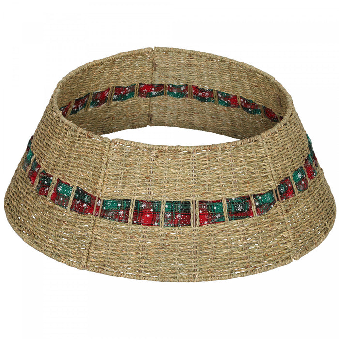 HOMCOM Collier pour Arbre de Noel 28\", Couverture de Base en Rotin